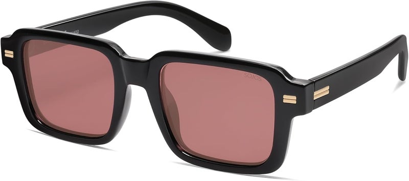 Sojos Trendy Square Polarized Sunglasses for Women Men, Retro Vintage Womens Mens Rectangle Shades SJ2345 - Image 1